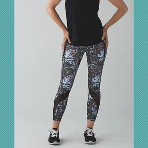 Lululemon Floral Sport Tranquil Luxtreme Mid Rise Inspire 7/8 Tights Size 6